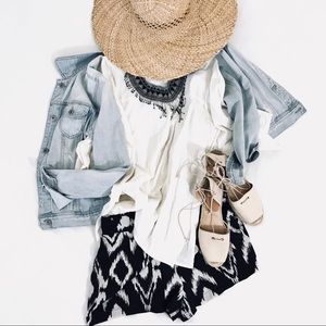 Styles de Santa Fe Linen Top OS